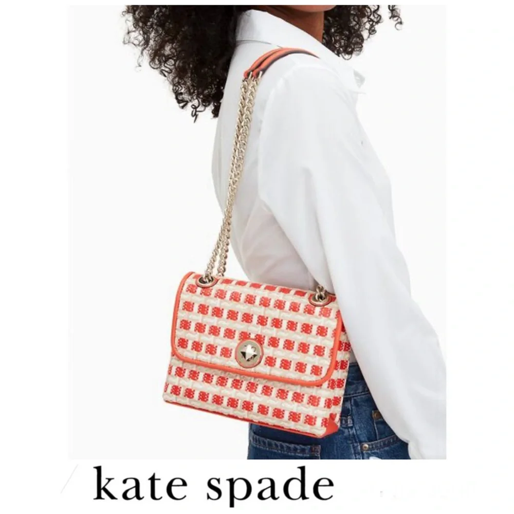 NWT KATE SPADE Natalia Two Tone Flap Chain Handles Small Crossbody Shoulder Bag